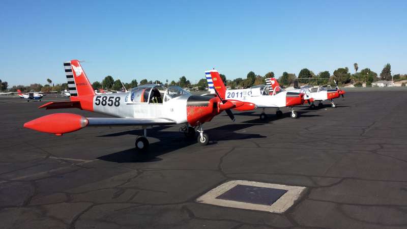 Three PL-1 ready to go in the morning.  El Monte Airport
