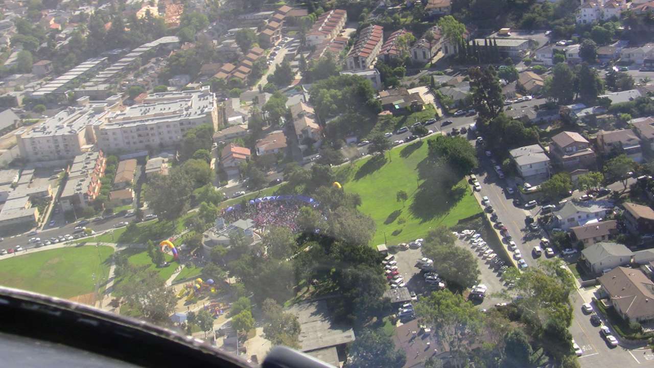 Fly pass the ceremony at Barnes Park, Monterey Park, CA