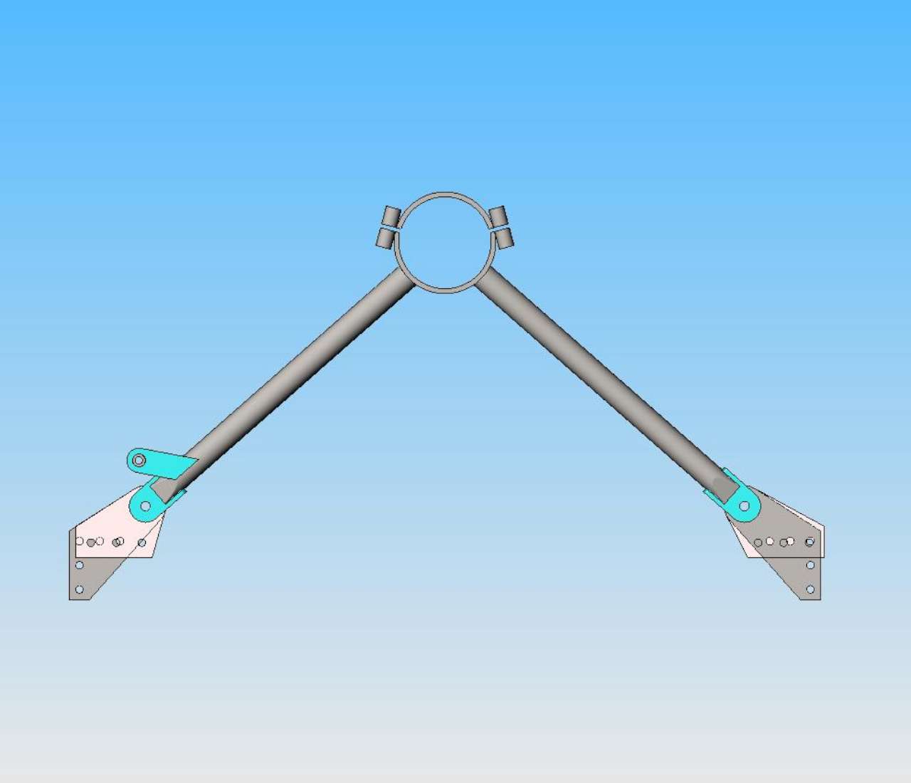 Nose gear brace and fuselage mounting tabs.