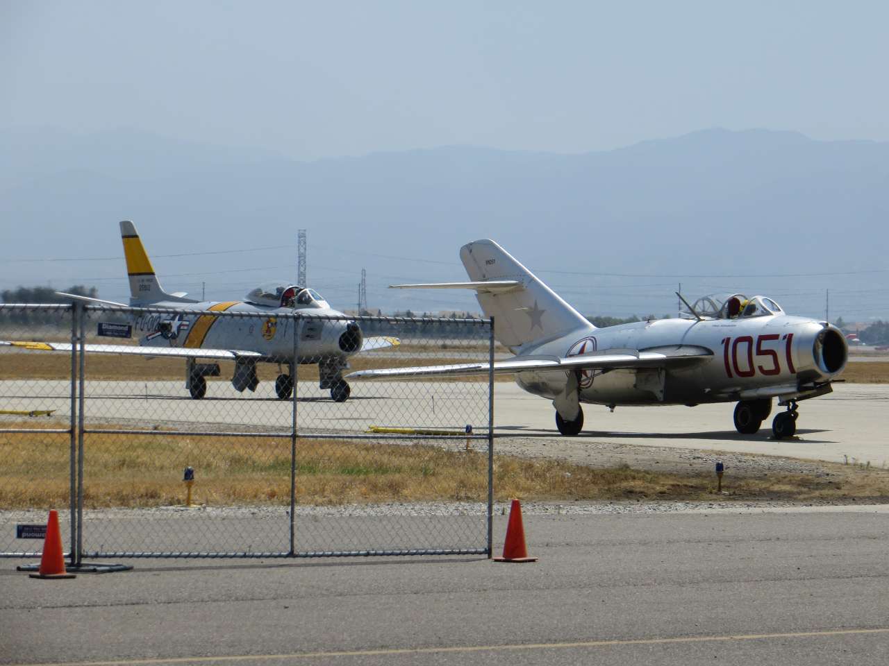 click to view full size photo F-86 and Mig-15