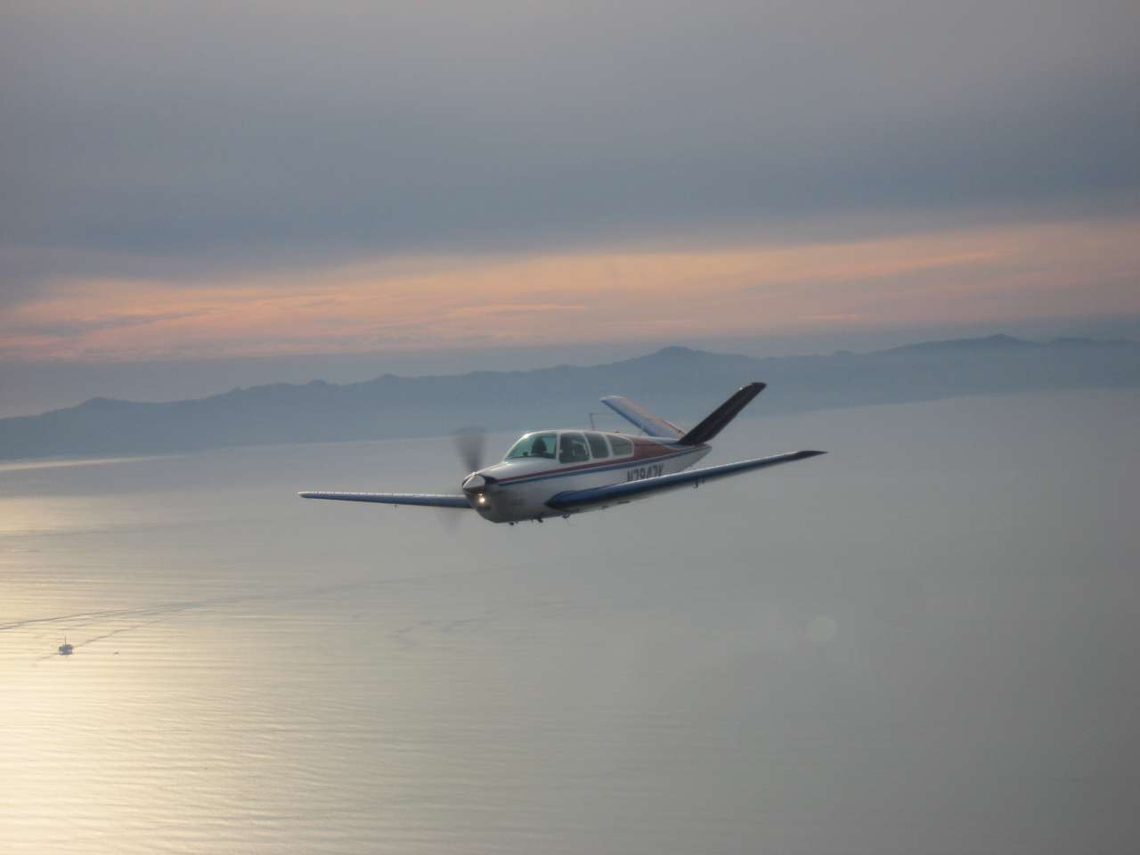 N7947K over Santa Barbara